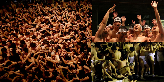 The festival of naked men fighting for the ‘holy staff’ continues in Japan despite Covid-19 fears (shocking photo)