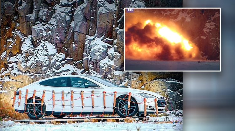 Unheard of before / The owner blows up the Tesla car with 30 kg of dynamite
