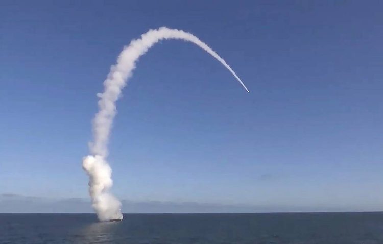 Russia launches Caliber / Putin missile accuses US and NATO of fomenting tension in Ukraine