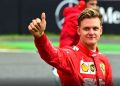 Both father and son, Ferrari spare pilot Mick Schumacher
