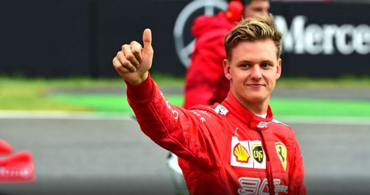 Both father and son, Ferrari spare pilot Mick Schumacher