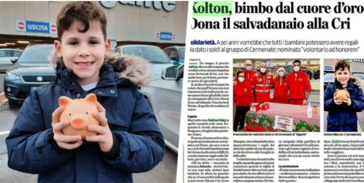 6-year-old Albanian excites Italy / Donates his savings to the Red Cross