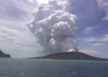 The eruption of the volcano in the Pacific and then the tsunami, sinking the boats in the harbor