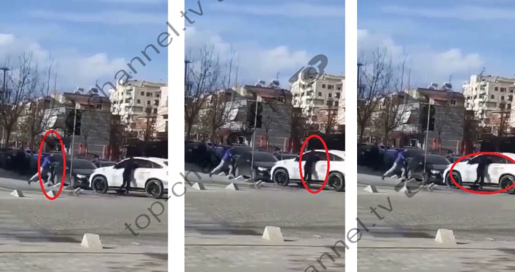 Luxury car tries to crush a person in Vlora, the young man escapes and attacks the driver with a knife