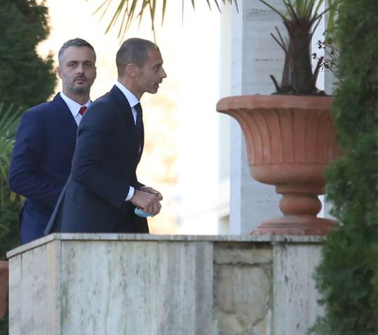 The president of UEFA arrives in Tirana, holds an official meeting with Prime Minister Rama