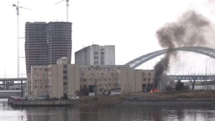 Photo / Black smoke over the Ukrainian intelligence headquarters