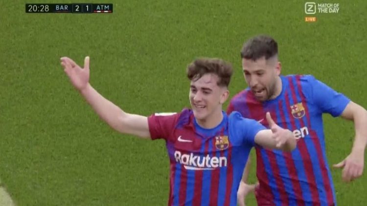 Barcelona manages to score the third goal against Atletico Madrid