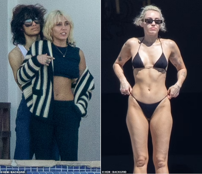 Miley Cyrus in black bikini heats up the temperatures with her new boyfriend in Cabo San Lucas (photos)