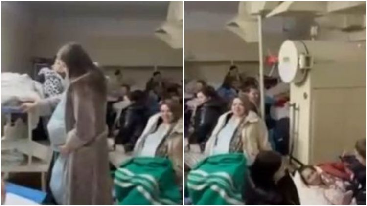 Sad views from Ukraine / No maternity beds, pregnant women sit on the ground