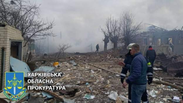 Russian missile strikes flatten houses in the Kharkiv region