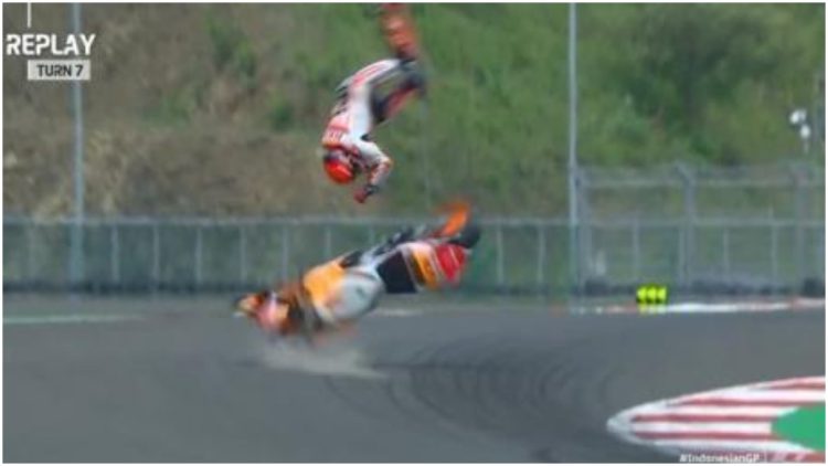 Marquez flies in the air, Spanish pilot risks life from accident at 180 km / h