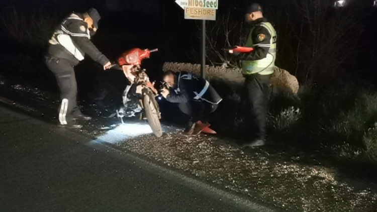 Quickly and without a protective helmet, the motorcycle goes off the road, father and son are seriously injured in Divjaka