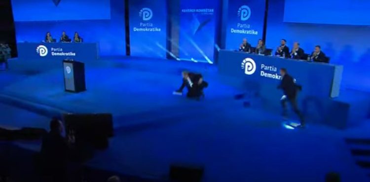 Photo / Berisha gets confused on the stairs, falls in the middle of the Assembly