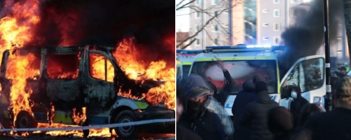 Violence in Sweden at a rally of right-wing radicals attempting to burn the Koran (photos)
