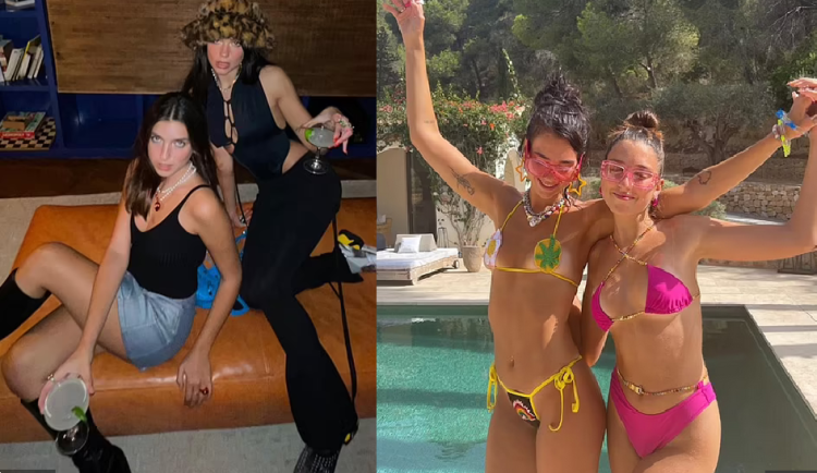 Dua Lipa in almost invisible bikini celebrates the birthday of 21-year-old sister Rina (photo gallery)