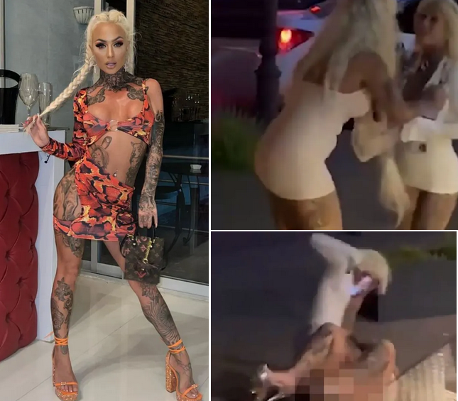 British models terrify passers-by as they bump into hair on the streets of the Slovak capital (photos)