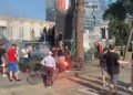 ‘Crazy’ music and fans throw flamethrowers in the street
