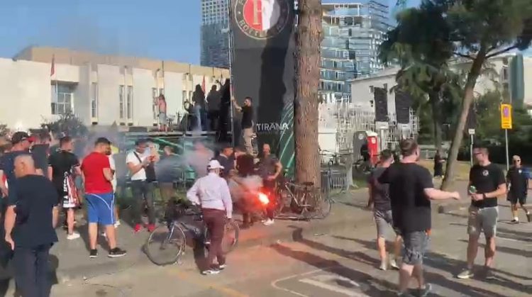 ‘Crazy’ music and fans throw flamethrowers in the street