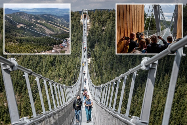 The longest suspension bridge in the world opens this week for alpine pedestrians in the Czech Republic (photos)