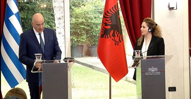 Xhaçka meeting with Greek Foreign Minister: Delimitation of maritime areas, we reconfirmed the willingness to compromise to refer to the International Court