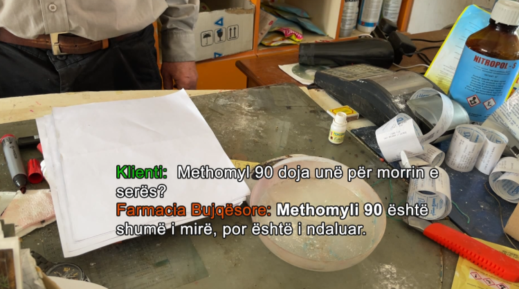 Harmful pesticide / Methomyl 90 sold in agricultural pharmacies