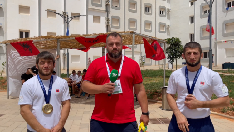 Chechens champions of Albania!  Both wrestlers secured medals at the Mediterranean Games in Algeria