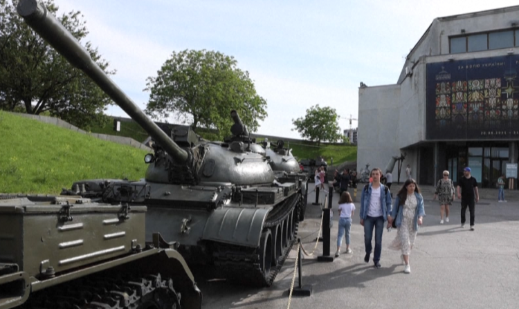 War Museum in Kiev, with artifacts found after the withdrawal of the Russian army