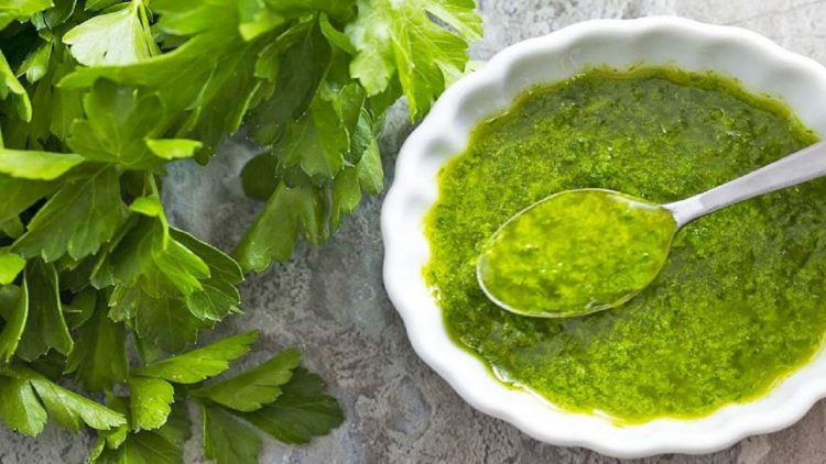 Herbal treatment with parsley for soft and healthy skin