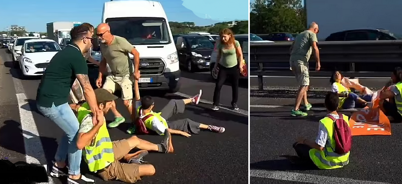 Funny moments when Italian drivers drag the 'environmental' protesters who  block the highway in Rome (video-photo) – IMK – InfoMedia Kosova