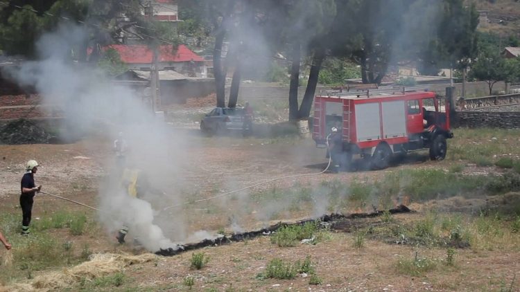 Firefighters training operation in Gjirokastra, preparations for fire interventions