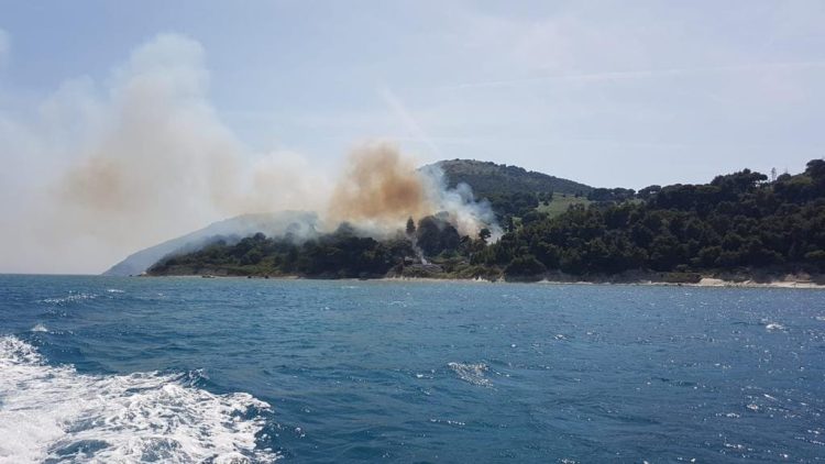 Fire on Sazan island still active / Air assistance required, ammunition explosion risk