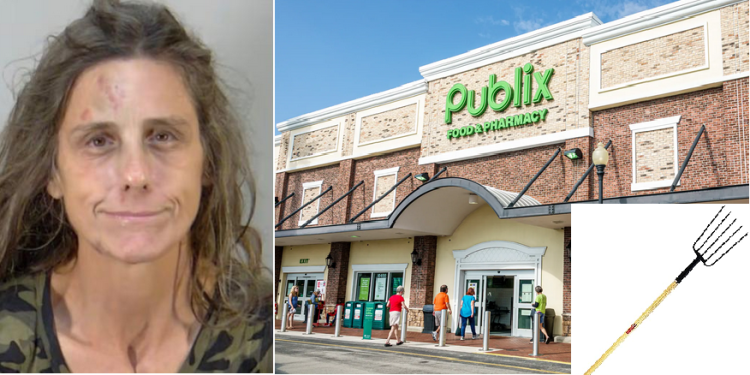 Intoxicated woman ‘pierces’ supermarket van with fork in Florida (photos)