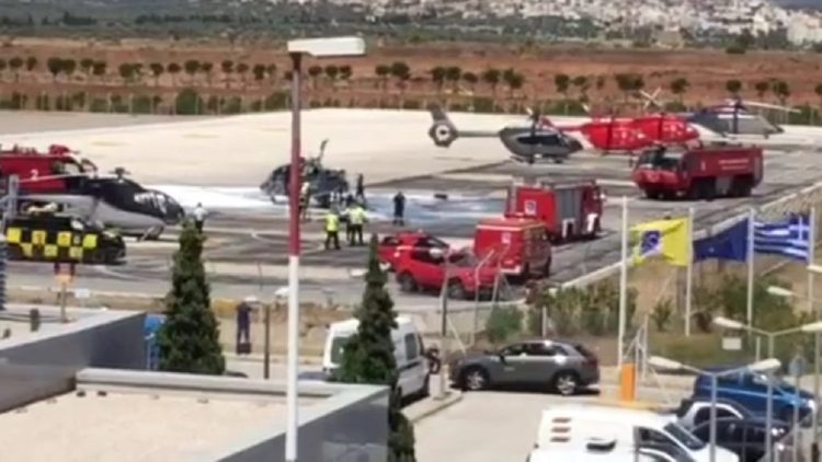 Athens/ The helicopter crashes while taking off from the runway, the two pilots are injured
