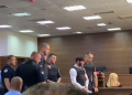He raped and tortured Marigona Osmani/Dardan Krivaça to death with handcuffs and a bulletproof vest during the court session