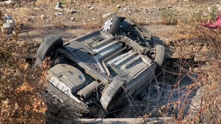 Accident in Balldre of Lezha, the car turns upside down! The father and his two sons escaped without serious injuries