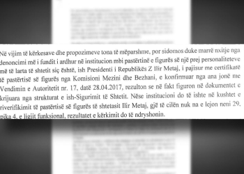 “Ilir Meta security associate”, File Authority letter to the Assembly!  The Speaker informs the parliamentary groups