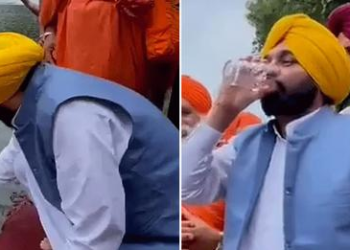 Indian minister drinks water from ‘holy’ river to show it is clean;  The sick are sent to the hospital (photos)