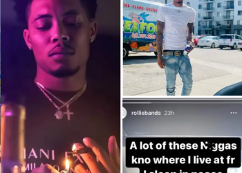 The American rapper is shot dead in front of his house after challenging critics to confront him (photos)