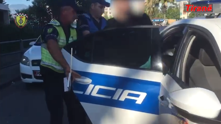 He was stopped for using a mobile phone while driving, but it resulted in a search, the 33-year-old man was arrested in Tirana