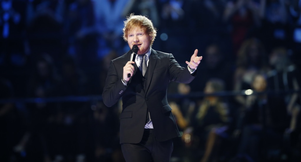OCTOBER 25, 2015: ED SHEERAN AT THE MTV EMA'S 2015 AT MEDIOLANUM FORUM, MILAN, ITALY. EMA'S MTV, ED SHEERAN, MILAN, MTV EUROPE MUSIC AWARDS 2015, ARRIVALS, ARRIVING, EVENT