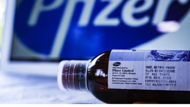 This photo Illustration taken in Tehatta, India, on November 10, 2020 show the Pfizer's products. Pfizer's experimental COVID-19 vaccine appears to be working. The vaccine was found to be more than 90% effective, according to clinical results released by the company yesterday. (Photo Illustration by Soumyabrata Roy/NurPhoto via Getty Images)